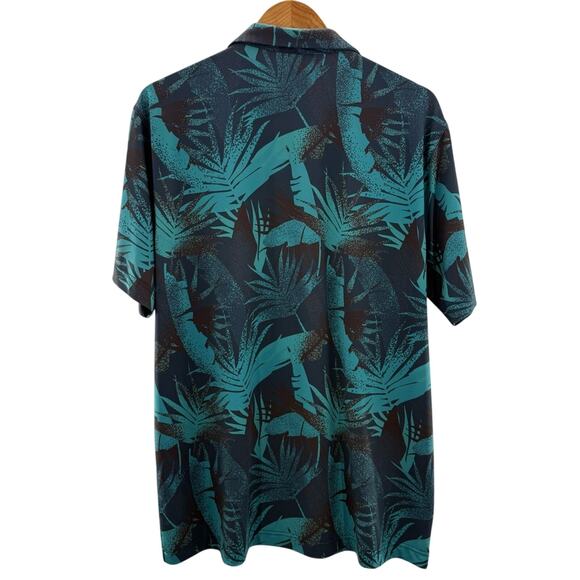 Waggle Teebox Typhoon Performance Golf Polo Shirt Deep Colors Palm Leaves XL - Picture 7 of 8